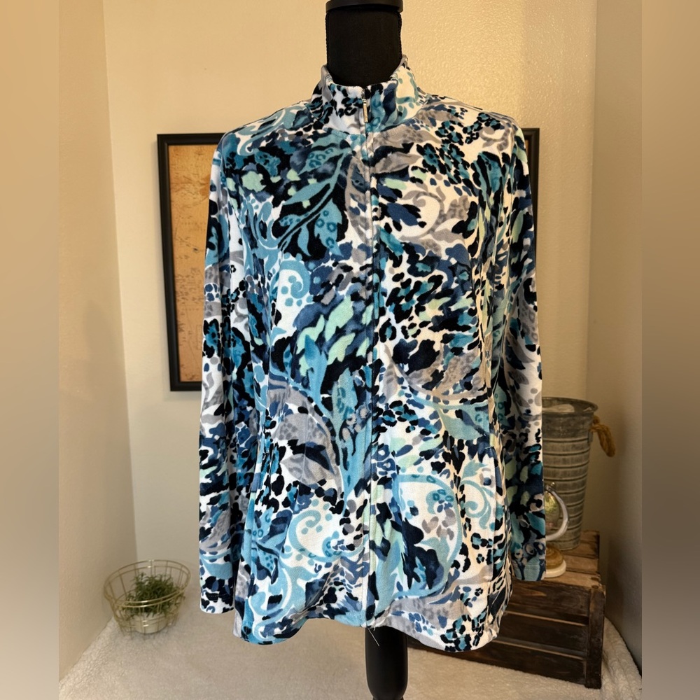 Alfred Dunner zip up sweater size 14